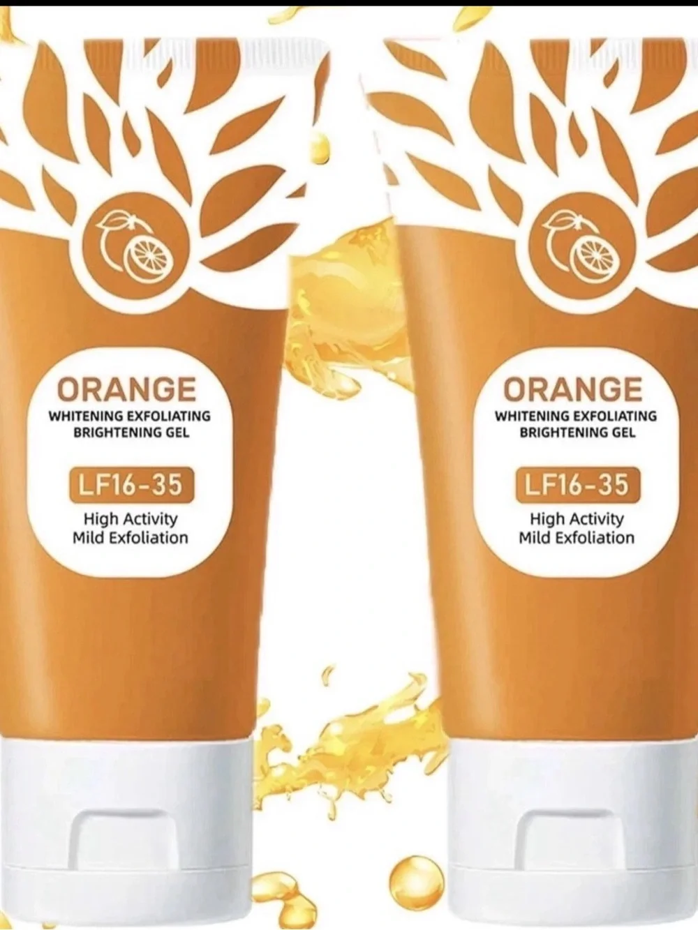 Orange Enzymes Exfoliating Brightening Gel Facial Scrub 50g 1.7 FL OZ 2 pack